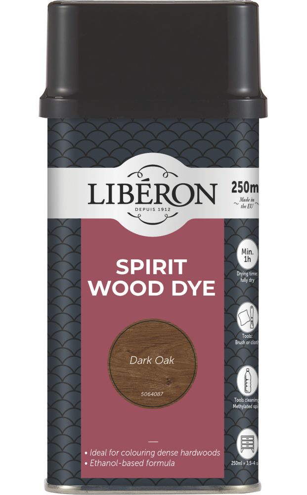 Liberon Ethanol Based Wood Dye Dark Oak 250ml - Screwfix