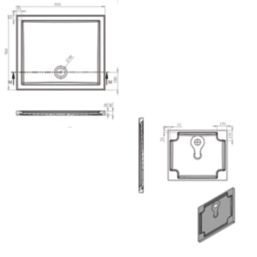 Milan Rectangular Bathroom Shower Tray & Waste White Gloss 900mm x 760mm x 40mm