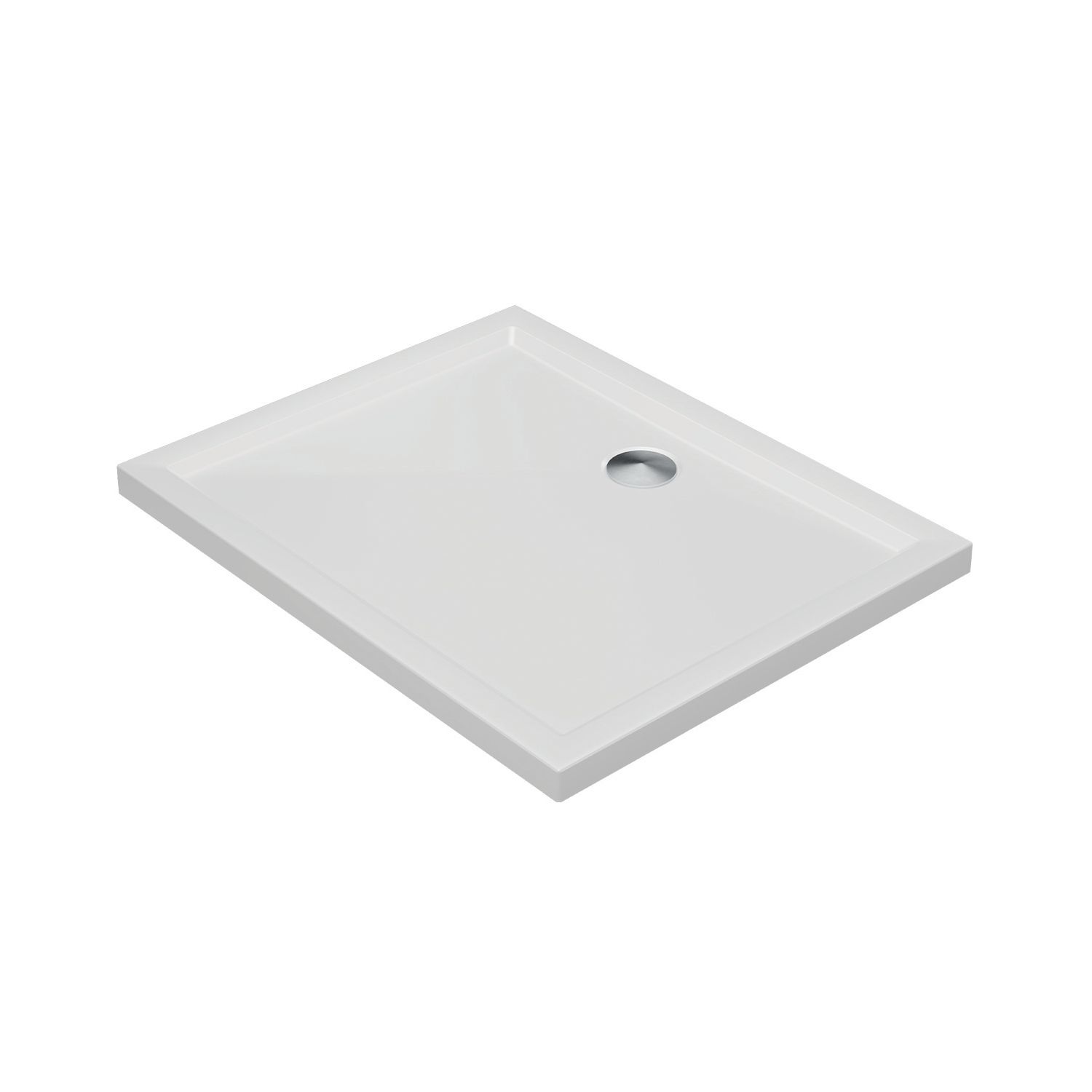 Milan Rectangular Bathroom Shower Tray & Waste White Gloss 900mm x 760mm x 40mm (310AE)
