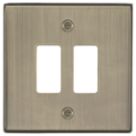 Knightsbridge  2-Module Grid Faceplate Antique Brass