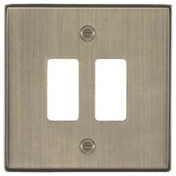 Knightsbridge  2-Module Grid Faceplate Antique Brass