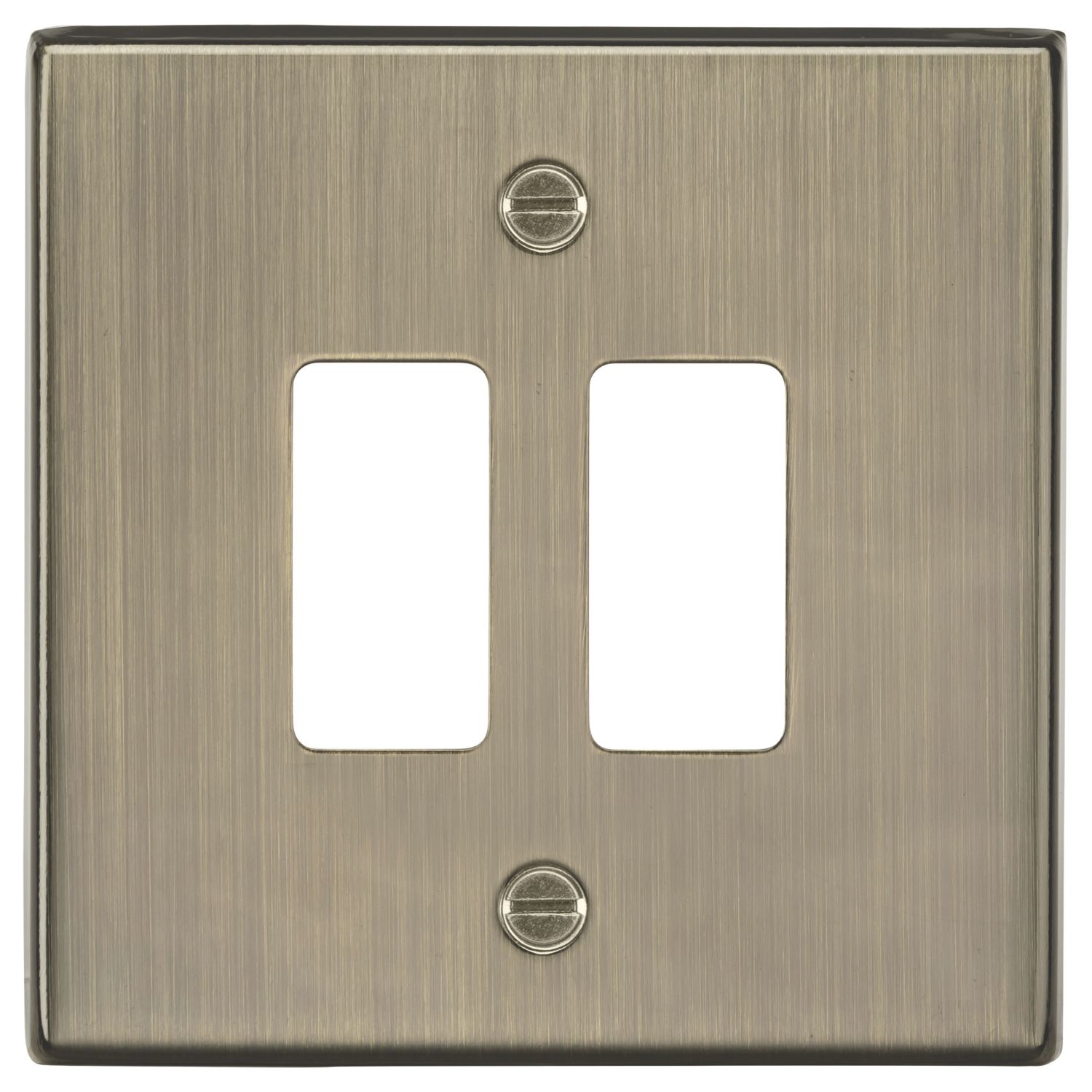 Knightsbridge 2-Module Grid Faceplate Antique Brass (310CR)