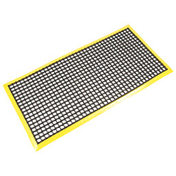 COBA Europe Workstation Anti-Fatigue Floor Mat Black / Yellow 1.8m x 1.2m x 12mm