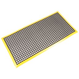 COBA Workstation Anti-Fatigue Floor Mat Black/Yellow 1.8m x 1.2m x 12mm