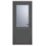 Crystal  1-Panel 1-Frosted Light Left-Handed Anthracite Grey uPVC Back Door 2090mm x 840mm