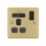 LAP  13A 1-Gang SP Switched Socket + 3A 18W 2-Outlet Type A & C USB Charger Satin Brass with Black Inserts