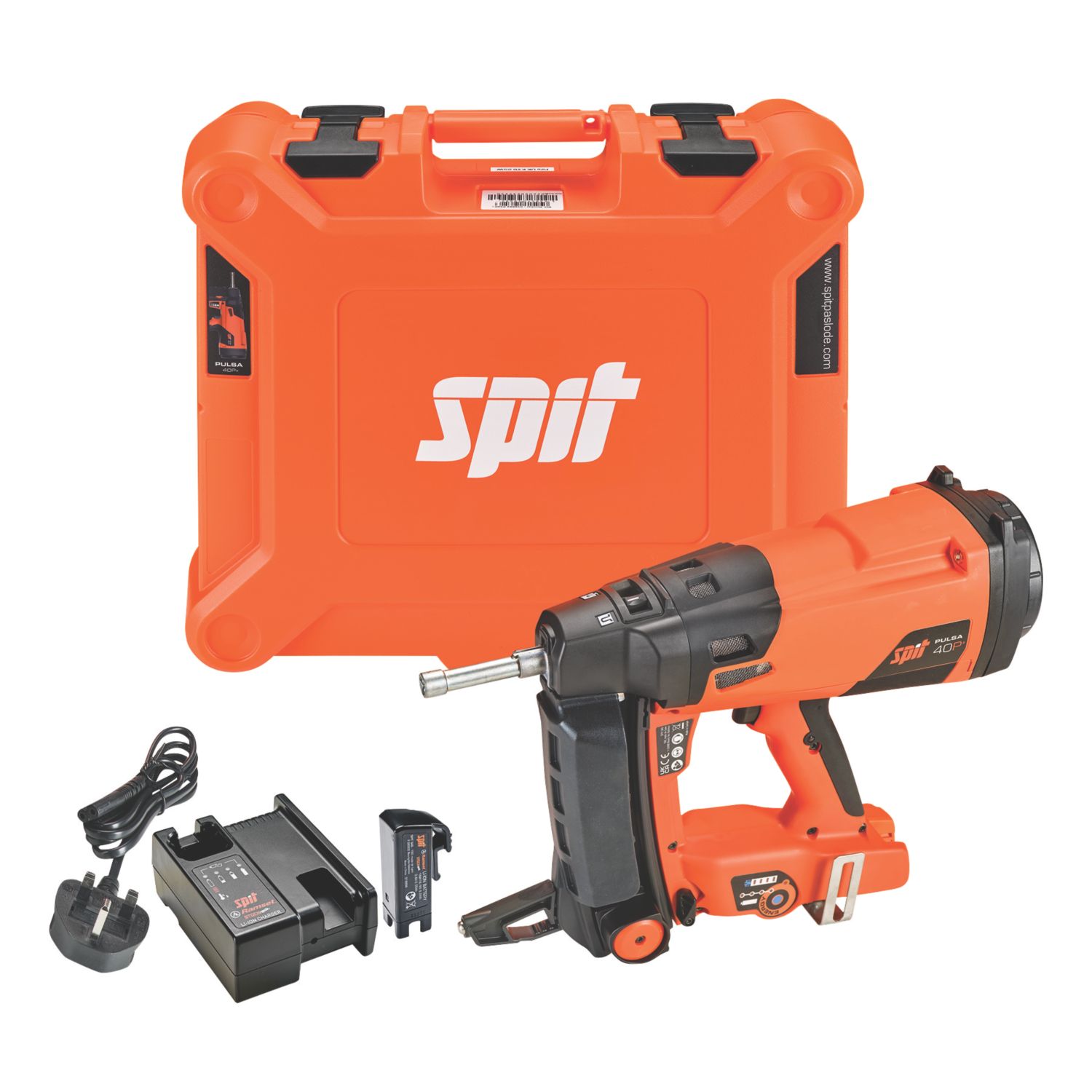 Spit Pulsa 40P+ 40mm 3.7V 1 x 2.5Ah Li-Ion Brushless Concrete/Steel Cordless Gas Nail Gun (310PJ)