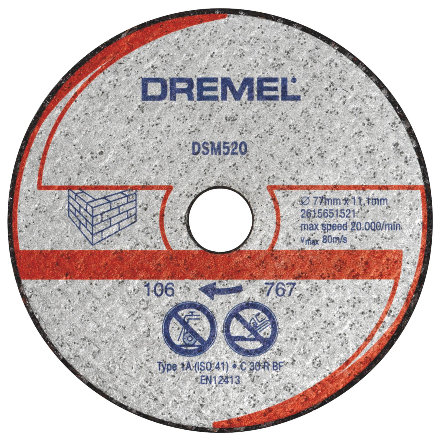 Dremel DSM520 Multi-Material Compact Saw Cutting Wheel 77mm (3") x 11.1mm (310PK)