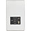 Knightsbridge  2-Gang Single Voltage Shaver Socket+ 2.4A 12W 2-Outlet Type A & C USB Charger 230V Polished Chrome with Black Inserts
