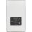 Knightsbridge  2-Gang Single Voltage Shaver Socket+ 2.4A 12W 2-Outlet Type A & C USB Charger 230V Polished Chrome with Black Inserts