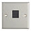 Contactum iConic 1-Gang Slave Telephone Socket Brushed Steel with Black Inserts