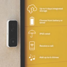 Yale  Wired or Wireless Smart Video Doorbell Black