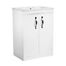 Essentials Ablis Freestanding Vanity Unit with Ceramic Basin Gloss White 610mm x 400mm x 844mm