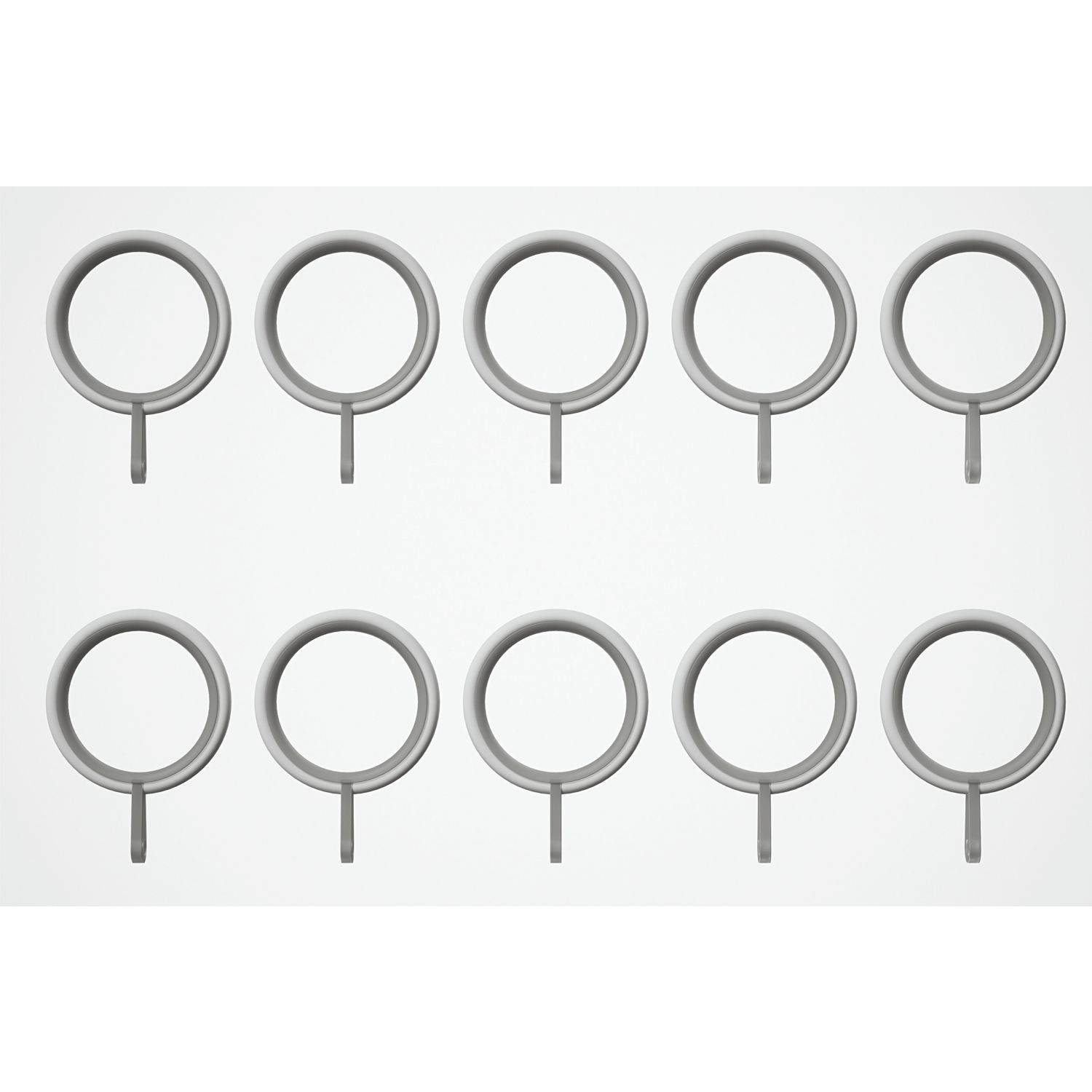 Rothley Matt White Steel Curtain Rings 28mm 10 Pack (310YU)
