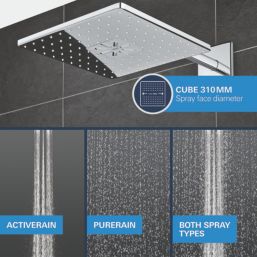 Grohe Precision SmartControl HP Rear-Fed Concealed Chrome Thermostatic Square Shower System 310