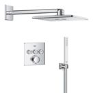 Grohe Precision SmartControl HP Rear-Fed Concealed Chrome Thermostatic Square Shower System 310
