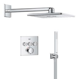 Grohe Precision SmartControl HP Rear-Fed Concealed Chrome Thermostatic Square Shower System 310