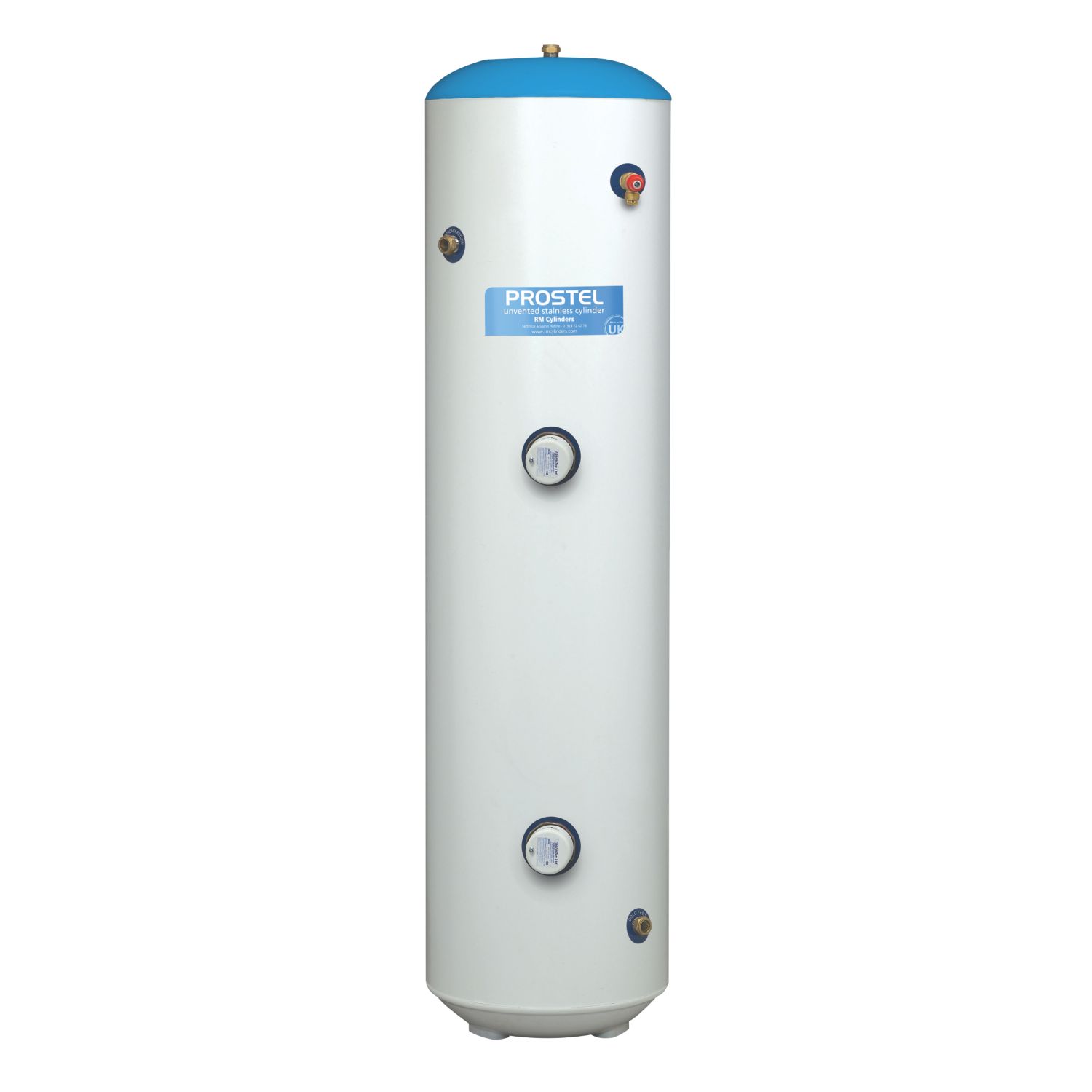 RM Cylinders Prostel Direct Slimline Unvented Hot Water Cylinder 60Ltr (3118F)