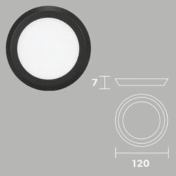 4lite Hampton Round LED Black Warm White Under Cabinet Lights Without Bezel 6.3W 110lm 3 Pack