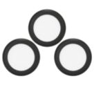 4lite Hampton Round LED Black Warm White Under Cabinet Lights Without Bezel 6.3W 110lm 3 Pack