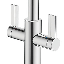Clearwater Kira KIR20CP Double Lever Tap with Twin Spray Pull-Out  Chrome