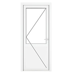 Crystal  1-Panel 1-Clear Light LH White uPVC Back Door 2090mm x 920mm