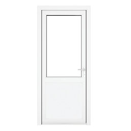 Crystal  1-Panel 1-Clear Light LH White uPVC Back Door 2090mm x 920mm