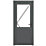 Crystal  1-Panel 1-Clear Light Left-Hand Opening Anthracite Grey uPVC Back Door 2090mm x 920mm