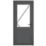 Crystal  1-Panel 1-Clear Light Left-Handed Anthracite Grey uPVC Back Door 2090mm x 920mm