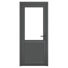 Crystal  1-Panel 1-Clear Light Left-Handed Anthracite Grey uPVC Back Door 2090mm x 920mm