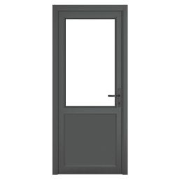 Crystal  1-Panel 1-Clear Light Left-Handed Anthracite Grey uPVC Back Door 2090mm x 920mm