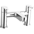 ETAL Oxford Polished Chrome 127mm Deck Mounted Lever 2 Tap Holes Bath Mixer Tap