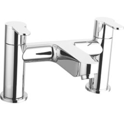 ETAL Oxford Polished Chrome 127mm Deck Mounted Lever 2 Tap Holes Bath Mixer Tap