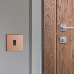 British General Evolve 10A 1-Gang 1-Way Press Switch Copper with Black Inserts