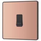British General Evolve 10A 1-Gang 1-Way Press Switch Copper with Black Inserts
