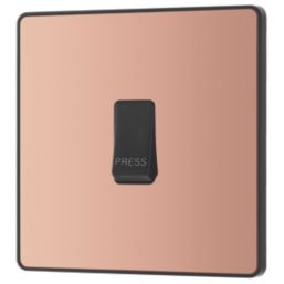 British General Evolve 10A 1-Gang 1-Way Press Switch Copper with Black Inserts