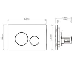 Circuit Dual-Flush Flushing Plate Black