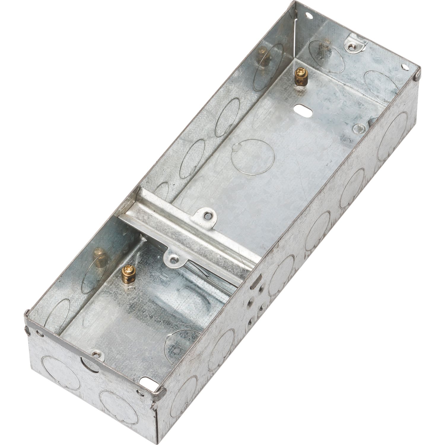 Knightsbridge 2 + 1-Gang Galvanised Steel Unfinished Back Box 47mm 5 Pack (311YC)