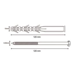 Easyfix  Hex Long Expansion Frame Fixings 10mm x 120mm 12 Pack