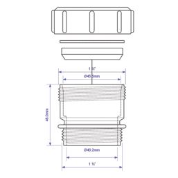 McAlpine S31U Compression & BSP Connections Straight Connector  White 40mm x 40mm