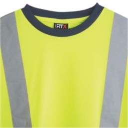 Pro RTX High Visibilty  Personalised Short Sleeve T-Shirt Yellow / Navy 2X Large 52" Chest