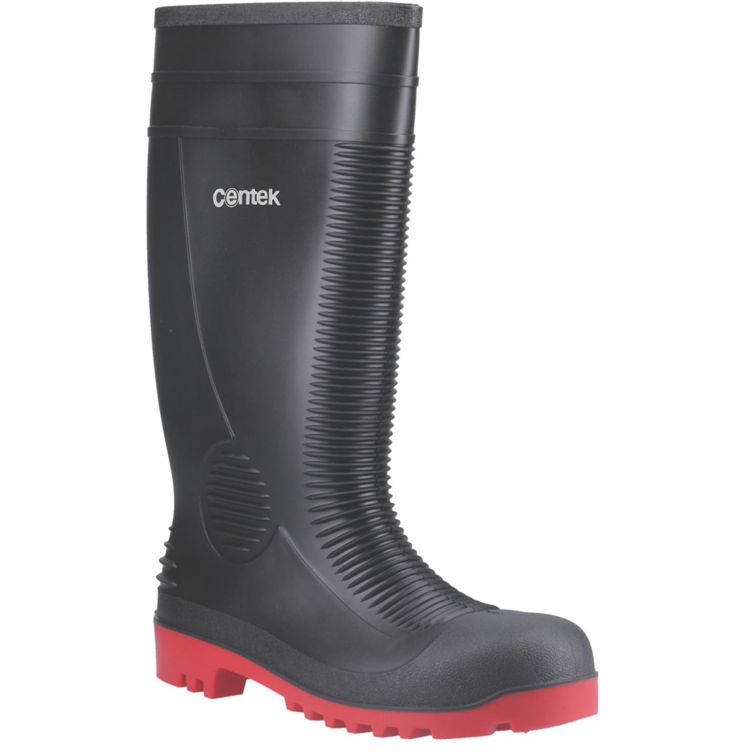 Centek Size 9 Black Steel Toe Cap Safety Wellies (312CW)