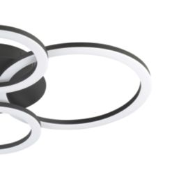 Eglo Parrapos-Z LED Smart Ceiling Light Black 41W 5800lm