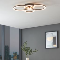 Eglo Parrapos-Z LED Smart Ceiling Light Black 41W 5800lm