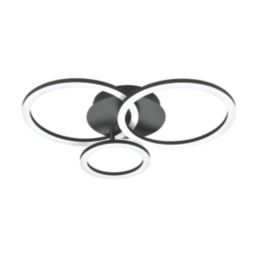 Eglo Parrapos-Z LED Smart Ceiling Light Black 41W 5800lm