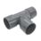 FloPlast Solvent Weld Tees Anthracite Grey 32mm 3 Pack