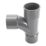 FloPlast Solvent Weld Tees Anthracite Grey 32mm 3 Pack