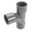 FloPlast Solvent Weld Tees Anthracite Grey 32mm 3 Pack