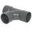 FloPlast Solvent Weld Tees Anthracite Grey 32mm 3 Pack
