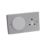 MagCharge  Raised Square with Qi2 Wireless Charging Socket 2-Gang 13Ah Unswitched Satin Chrome with Grey Inserts